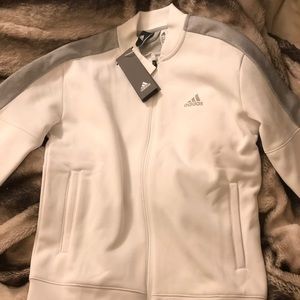 Women’s small adidas track jacket white and grey